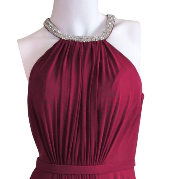Madison James Jeweled Halter Evening Gown Dress 2 Elegant Sophisticated Event - Picture 5 of 7